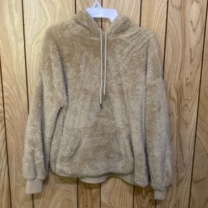 Fuzzy tan sweatshirt